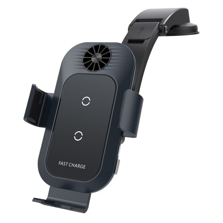 For Samsung Galaxy Z Flip4 / 3 C35 Fan Cooling Dual Coil Car Phone Holder Wireless Charger - Wireless Charger Holders by PMC TechLife | Online Shopping South Africa | PMC TechLife