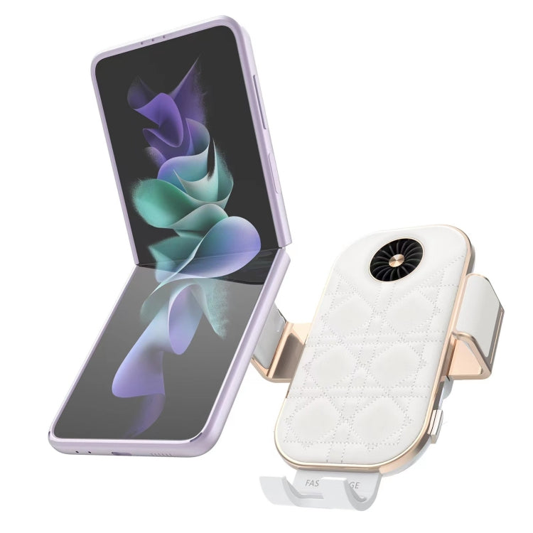 For Samsung Galaxy Z Flip4 / 3 C38 Fan Cooling Dual Coil Car Phone Holder Wireless Charger - Wireless Charger Holders by PMC TechLife | Online Shopping South Africa | PMC TechLife
