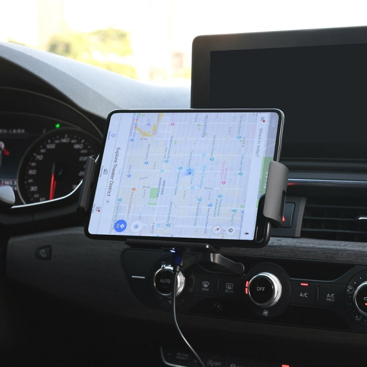 For Samsung Galaxy Z Fold4 / 3 S1 Car Horizontal Navigation Phone Holder Wireless Charger(Black) - Wireless Charger Holders by PMC TechLife | Online Shopping South Africa | PMC TechLife
