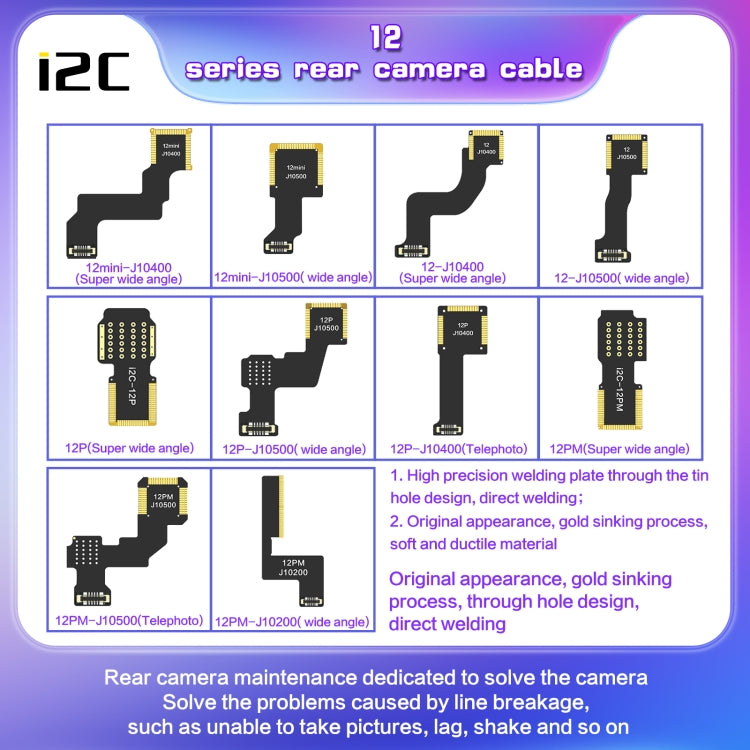 For iPhone X J3900 i2C Back Facing Wide Camera Cable - Flex Cable by PMC TechLife | Online Shopping South Africa | PMC TechLife