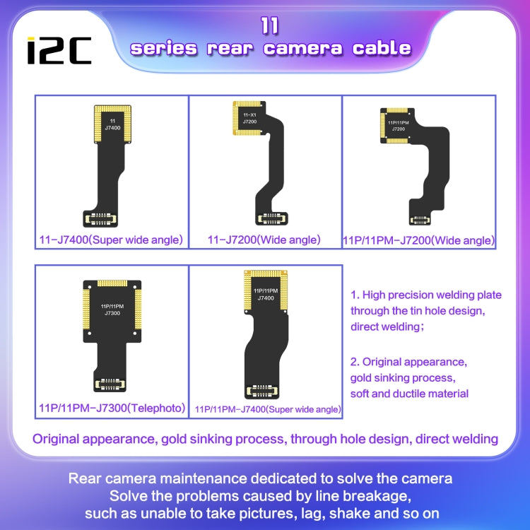 For iPhone 12 Pro Max J10500 i2C Back Facing Telephoto Camera Cable - Flex Cable by i2C | Online Shopping South Africa | PMC TechLife | Buy Now Pay Later Mobicred