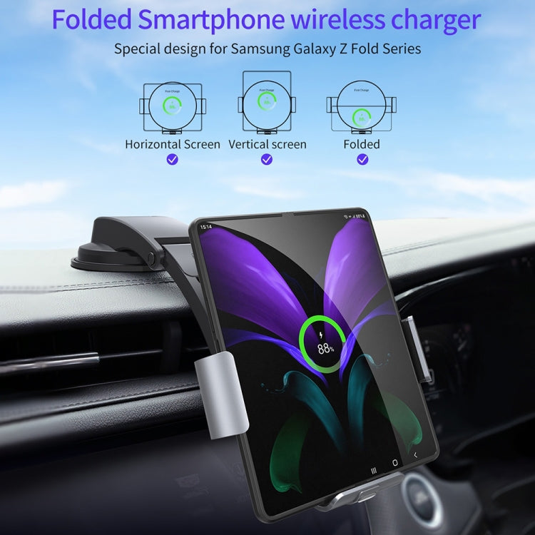 For Samsung Galaxy Z Fold4 / 3 S9 Dual Coil Car Phone Holder Wireless Charger - Wireless Charger Holders by PMC TechLife | Online Shopping South Africa | PMC TechLife