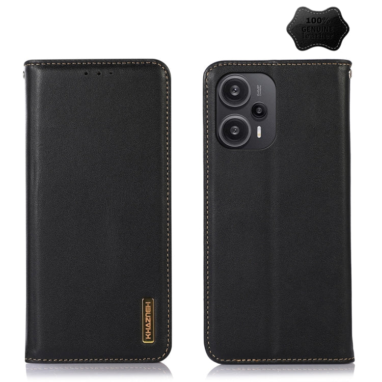 For Xiaomi Redmi Note 12 Turbo 5G KHAZNEH Nappa Top Layer Cowhide Leather Phone Case(Black) - Xiaomi Cases by PMC TechLife | Online Shopping South Africa | PMC TechLife