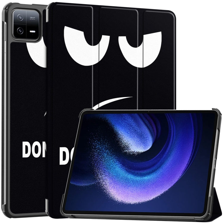 For Xiaomi Pad 6 / 6 Pro Custer Painted 3-Fold Stand Leather Smart Tablet Case(Big Eye ME) - free shipping - PMC TechLife - Order now!