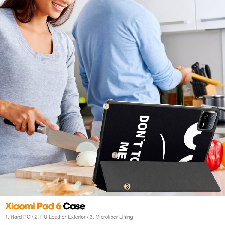 For Xiaomi Pad 6 / 6 Pro Custer Painted 3-Fold Stand Leather Smart Tablet Case(Big Eye ME) - free shipping - PMC TechLife - Order now!