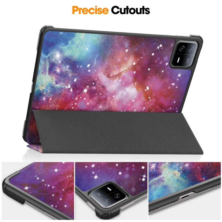For Xiaomi Pad 6 / 6 Pro Custer Painted 3-Fold Stand Leather Smart Tablet Case(Milky Way) - free shipping - PMC TechLife - Order now!