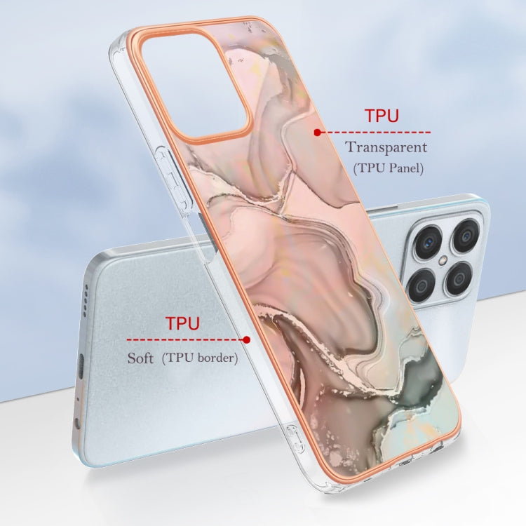 For Honor X8 4G Electroplating Marble Dual-side IMD Phone Case(Rose Gold 015) - free shipping - PMC TechLife - Order now!