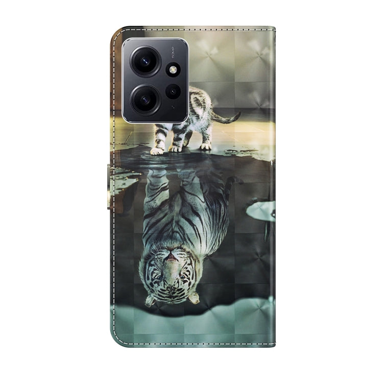 For Xiaomi Redmi Note 12 4G Global 3D Painting Pattern Flip Leather Phone Case(Cat Tiger) - free shipping - PMC TechLife - Order now!