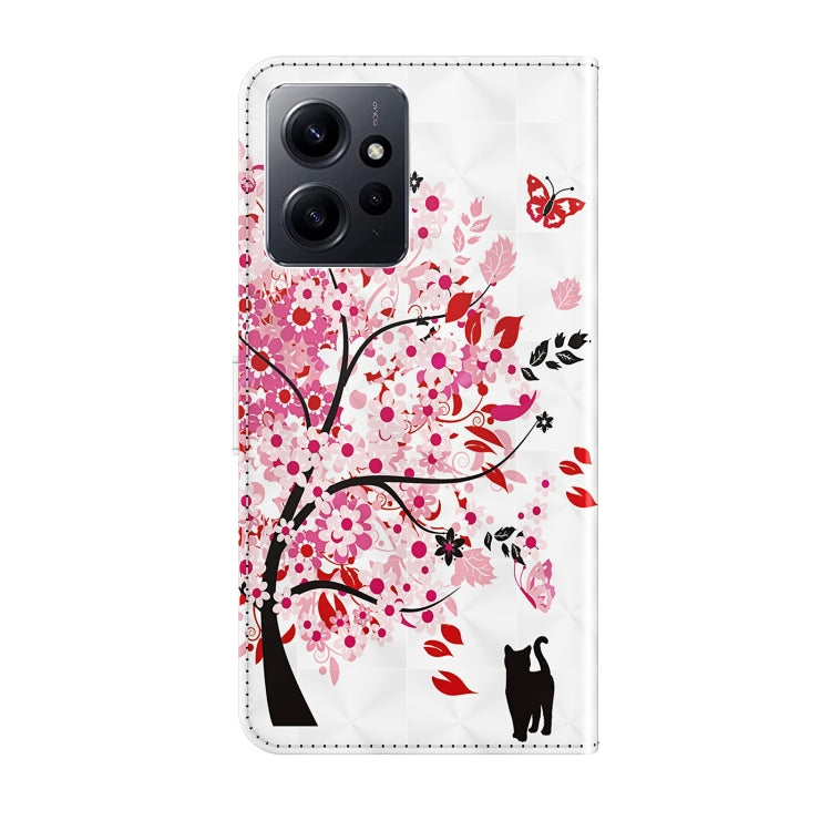 For Xiaomi Redmi Note 12 4G Global 3D Painting Pattern Flip Leather Phone Case(Cat Under The Tree) - free shipping - PMC TechLife - Order now!
