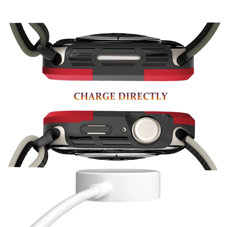 For Apple Watch Series SE 2&6&SE&5&4 44mm Armor Frame Watch Case(Red) - Smart Wear by PMC TechLife | Online Shopping South Africa | PMC TechLife