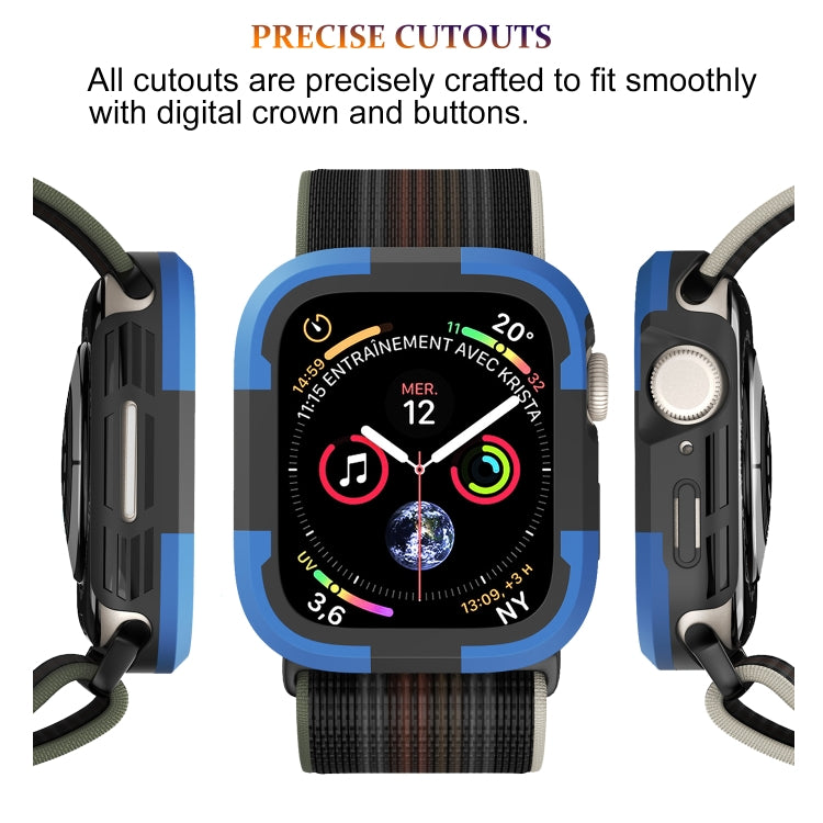 For Apple Watch Series SE 2&6&SE&5&4 44mm Armor Frame Watch Case(Blue) - Smart Wear by PMC TechLife | Online Shopping South Africa | PMC TechLife