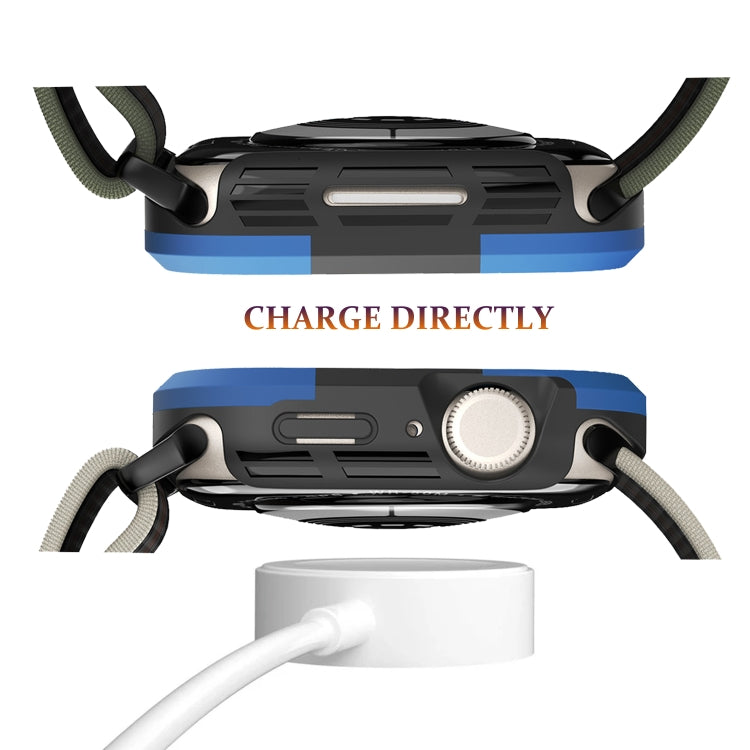 For Apple Watch Series SE 2&6&SE&5&4 44mm Armor Frame Watch Case(Blue) - Smart Wear by PMC TechLife | Online Shopping South Africa | PMC TechLife