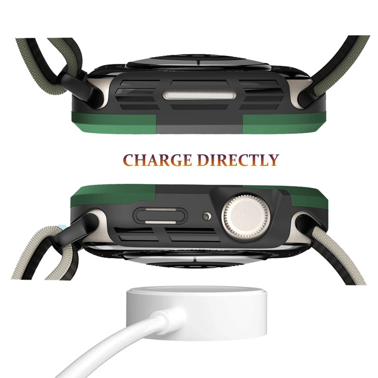 For Apple Watch Ultra 49mm Armor Frame Watch Case(Green) - Smart Wear by PMC TechLife | Online Shopping South Africa | PMC TechLife