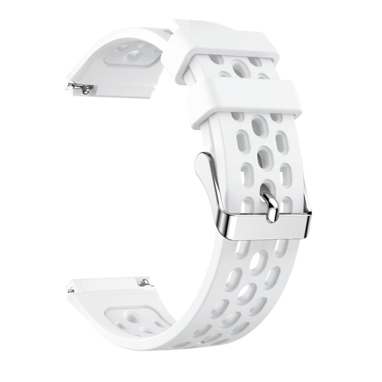 For Huawei Watch GT 2e Solid Color Round Hole Silicone Watch Band(White) - Smart Wear by PMC TechLife | Online Shopping South Africa | PMC TechLife