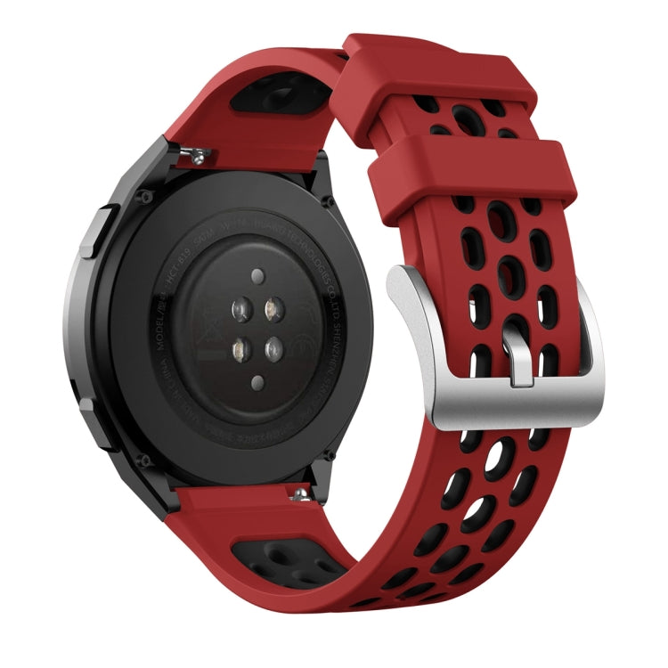 For Huawei Watch GT 2e Two Color Round Hole Silicone Watch Band(Red Balck) - Smart Wear by PMC TechLife | Online Shopping South Africa | PMC TechLife