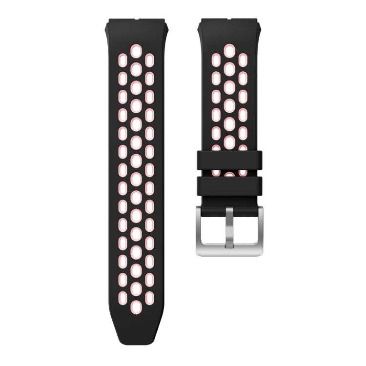 For Huawei Watch GT 2e Two Color Round Hole Silicone Watch Band(Balck Light Pink) - Smart Wear by PMC TechLife | Online Shopping South Africa | PMC TechLife
