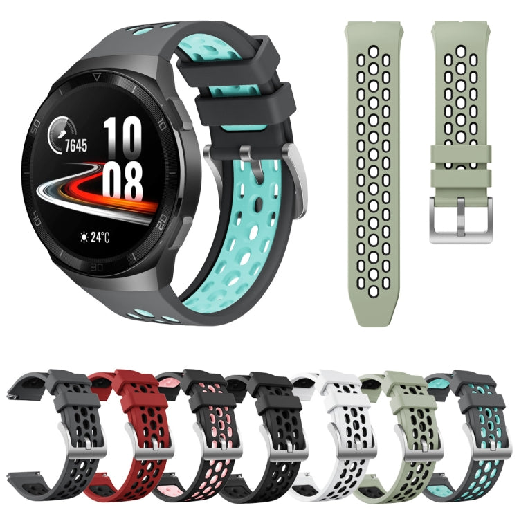 For Huawei Watch GT 2e Two Color Round Hole Silicone Watch Band(Red Balck) - Smart Wear by PMC TechLife | Online Shopping South Africa | PMC TechLife