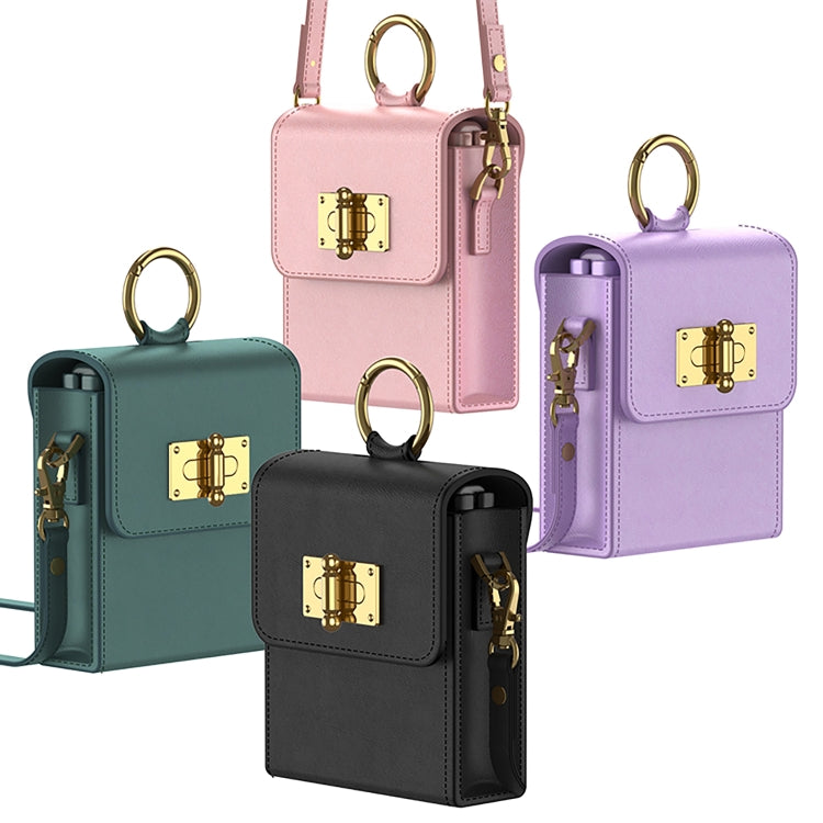 GKK Mini Backpack Plain Phone Bag + Phone Case with Ring For Samsung Galaxy Z Flip4 5G(Purple) - Galaxy Z Flip4 5G Cases by GKK | Online Shopping South Africa | PMC TechLife | Buy Now Pay Later Mobicred