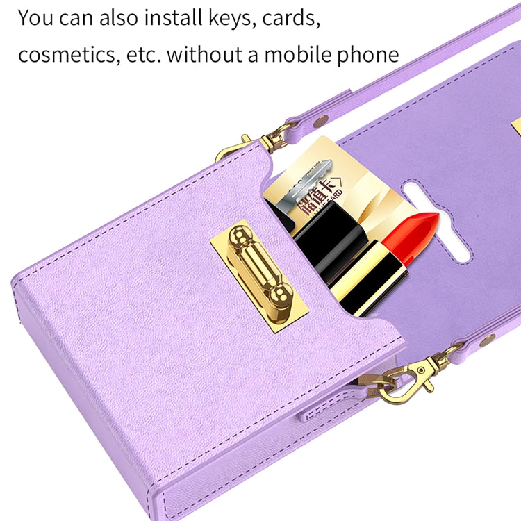 GKK Mini Backpack Plain Phone Bag + Phone Case with Ring For Samsung Galaxy Z Flip4 5G(Purple) - Galaxy Z Flip4 5G Cases by GKK | Online Shopping South Africa | PMC TechLife | Buy Now Pay Later Mobicred