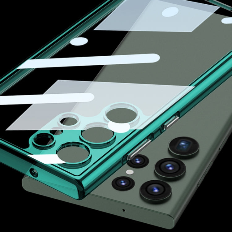 For Samsung Galaxy S23 Ultra 5G GKK Space Frame Transparent PC+TPU Phone Case(Transparent Green) - free shipping - PMC TechLife - Order now!