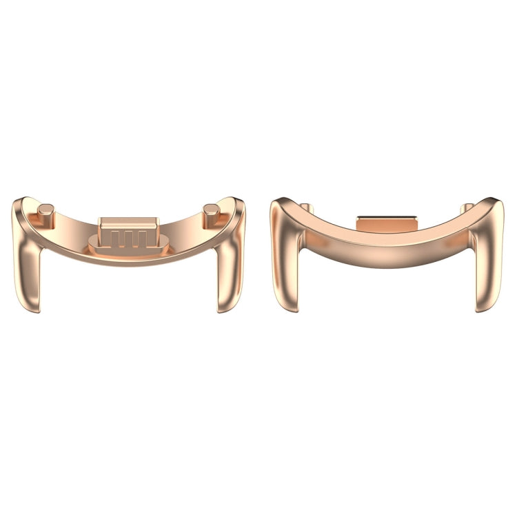 For Xiaomi Mi Band 8 1 Pair Stainless steel Metal Watch Band Connector(Rose Gold) -  by PMC TechLife | Online Shopping South Africa | PMC TechLife
