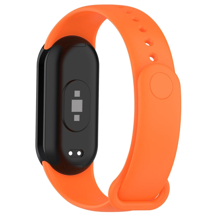 For Xiaomi Mi Band 8 Solid Color Silicone Plug Replacement Watch Band(Orange) - Smart Wear by PMC TechLife | Online Shopping South Africa | PMC TechLife