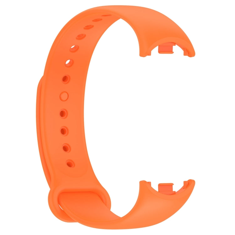 For Xiaomi Mi Band 8 Solid Color Silicone Plug Replacement Watch Band(Orange) - Smart Wear by PMC TechLife | Online Shopping South Africa | PMC TechLife