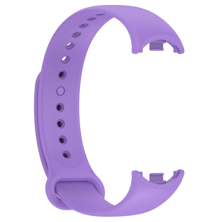 For Xiaomi Mi Band 8 Solid Color Silicone Plug Replacement Watch Band(Purple) - Smart Wear by PMC TechLife | Online Shopping South Africa | PMC TechLife