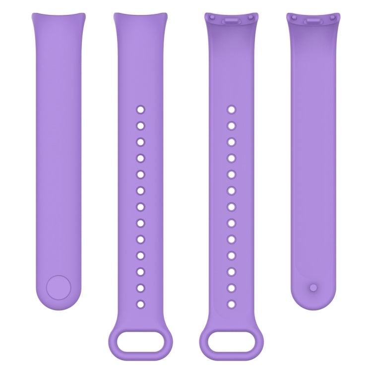 For Xiaomi Mi Band 8 Solid Color Silicone Plug Replacement Watch Band(Purple) - Smart Wear by PMC TechLife | Online Shopping South Africa | PMC TechLife