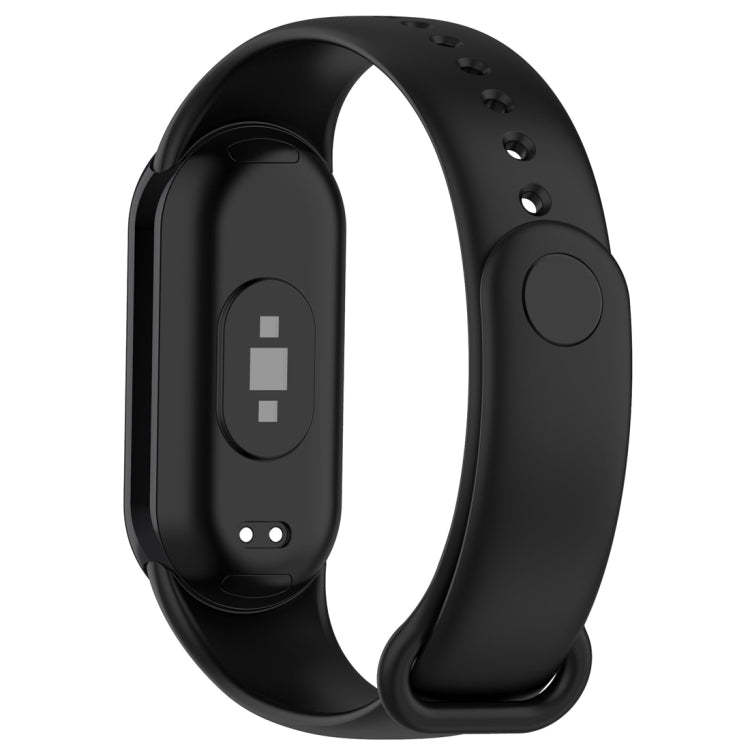 For Xiaomi Mi Band 8 Solid Color Silicone Plug Replacement Watch Band(Black) - Smart Wear by PMC TechLife | Online Shopping South Africa | PMC TechLife