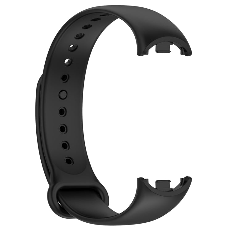 For Xiaomi Mi Band 8 Solid Color Silicone Plug Replacement Watch Band(Black) - Smart Wear by PMC TechLife | Online Shopping South Africa | PMC TechLife