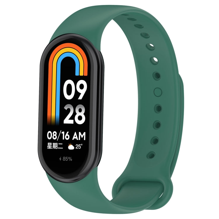 For Xiaomi Mi Band 8 Solid Color Silicone Plug Replacement Watch Band(Green) - Smart Wear by PMC TechLife | Online Shopping South Africa | PMC TechLife