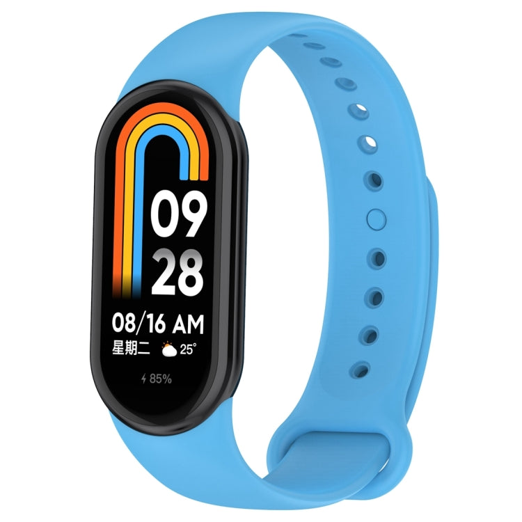 For Xiaomi Mi Band 8 Solid Color Silicone Plug Replacement Watch Band(Sky Blue) - Smart Wear by PMC TechLife | Online Shopping South Africa | PMC TechLife
