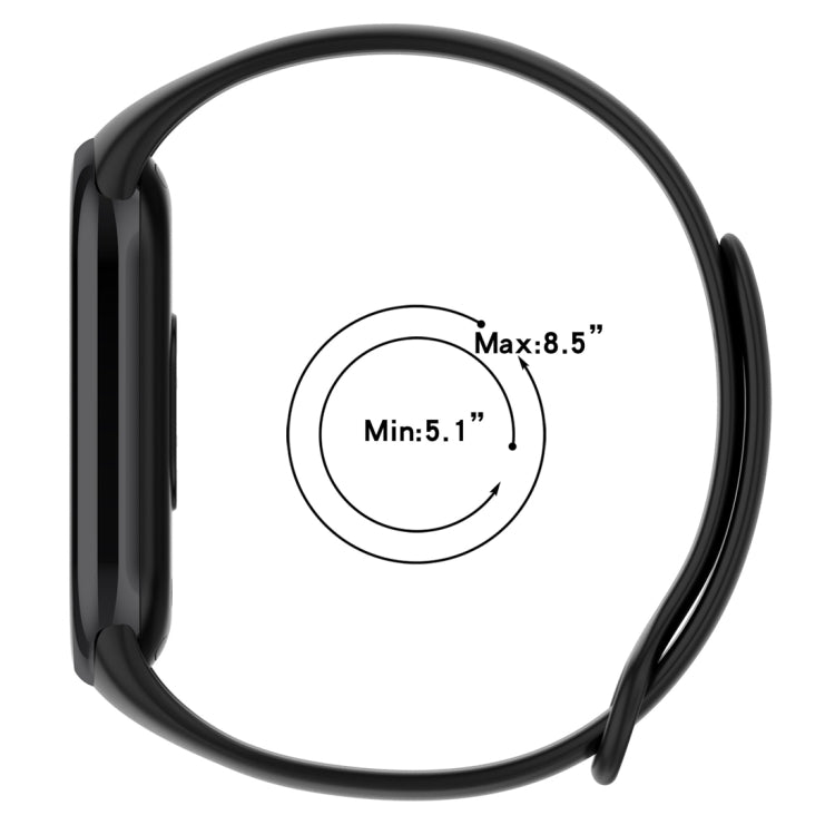 For Xiaomi Mi Band 8 Solid Color Silicone Plug Replacement Watch Band(Black) - Smart Wear by PMC TechLife | Online Shopping South Africa | PMC TechLife