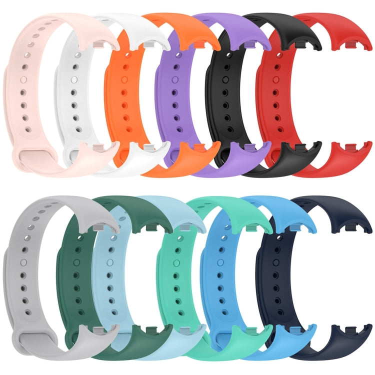 For Xiaomi Mi Band 8 Solid Color Silicone Plug Replacement Watch Band(Teal) - Smart Wear by PMC TechLife | Online Shopping South Africa | PMC TechLife