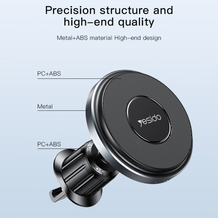 Yesido C190 15W Magsafe Magnetic Car Air Vent Wireless Charger(Black) - Wireless Charger Holders by Yesido | Online Shopping South Africa | PMC TechLife | Buy Now Pay Later Mobicred