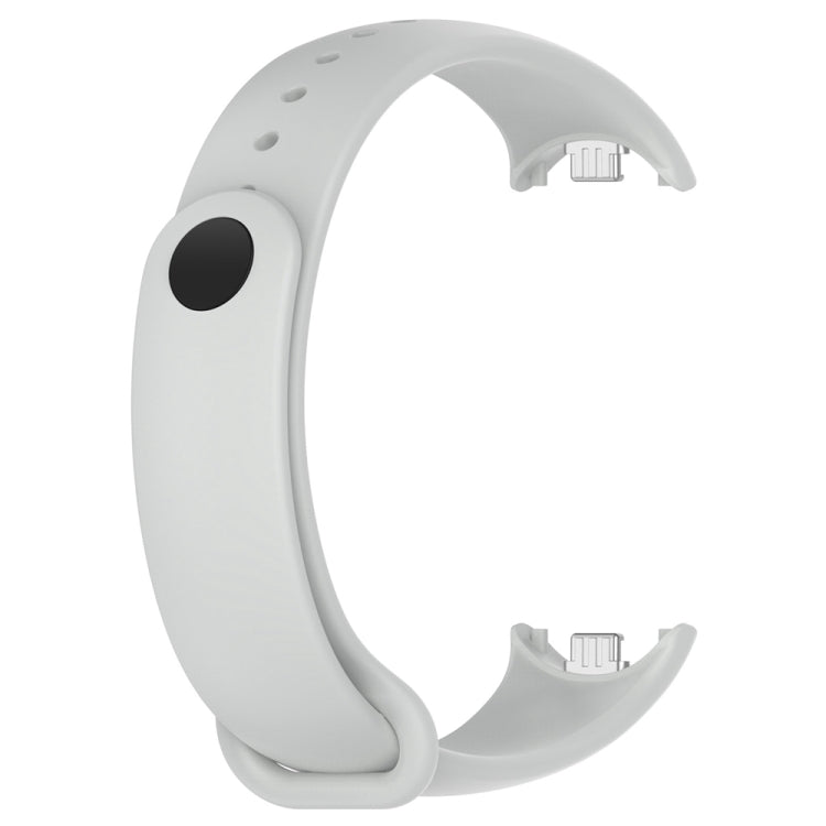 For Xiaomi Mi Band 8 Solid Color Stainless Steel Plug Replacement Watch Band (Light Grey) - Watch Bands by PMC TechLife | Online Shopping South Africa | PMC TechLife