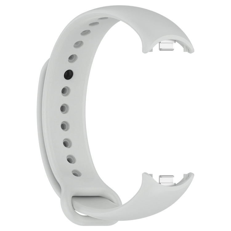 For Xiaomi Mi Band 8 Solid Color Stainless Steel Plug Replacement Watch Band (Light Grey) - Watch Bands by PMC TechLife | Online Shopping South Africa | PMC TechLife