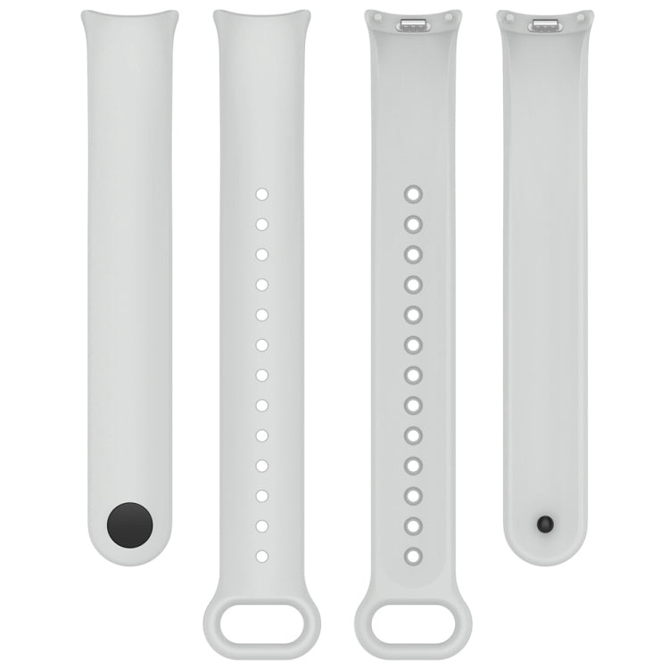 For Xiaomi Mi Band 8 Solid Color Stainless Steel Plug Replacement Watch Band (Light Grey) - Watch Bands by PMC TechLife | Online Shopping South Africa | PMC TechLife