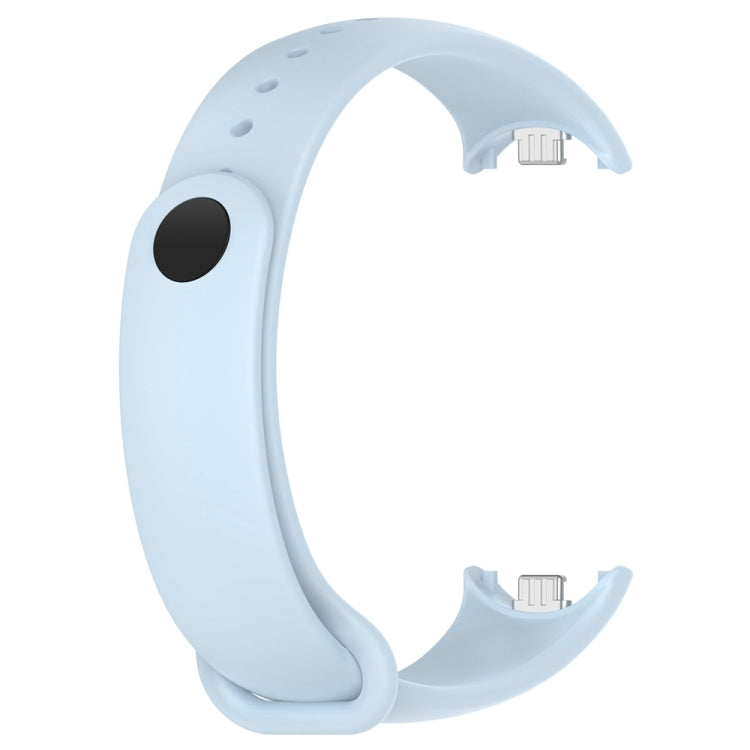 For Xiaomi Mi Band 8 Solid Color Stainless Steel Plug Replacement Watch Band (Light Blue) - Watch Bands by PMC TechLife | Online Shopping South Africa | PMC TechLife