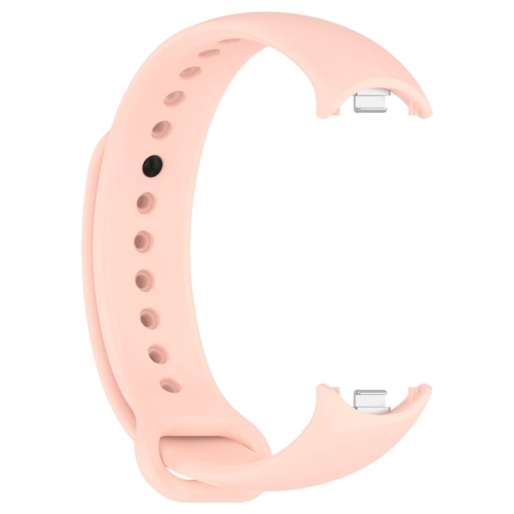For Xiaomi Mi Band 8 Solid Color Stainless Steel Plug Replacement Watch Band (Light Pink) - Watch Bands by PMC TechLife | Online Shopping South Africa | PMC TechLife