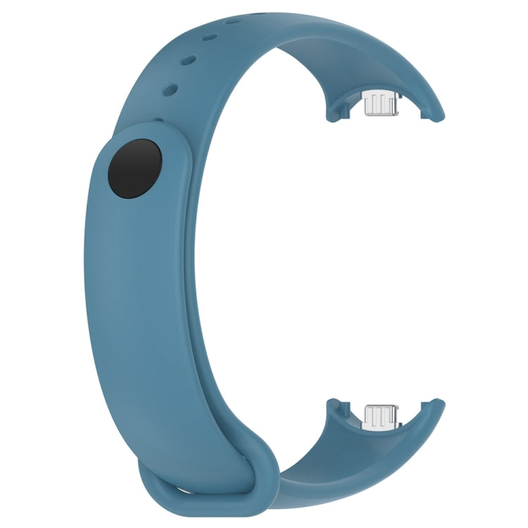For Xiaomi Mi Band 8 Solid Color Stainless Steel Plug Replacement Watch Band (Blue) - Watch Bands by PMC TechLife | Online Shopping South Africa | PMC TechLife