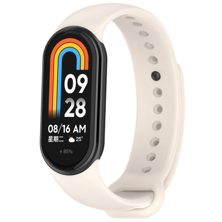 For Xiaomi Mi Band 8 Solid Color Stainless Steel Plug Replacement Watch Band (Starlight) - Watch Bands by PMC TechLife | Online Shopping South Africa | PMC TechLife