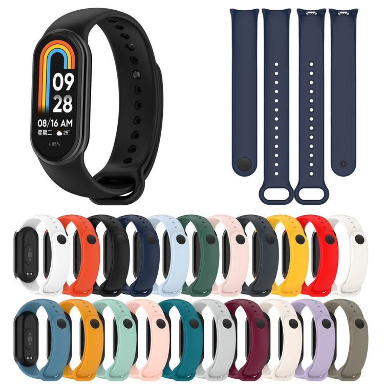 For Xiaomi Mi Band 8 Solid Color Stainless Steel Plug Replacement Watch Band (Yellow) - Watch Bands by PMC TechLife | Online Shopping South Africa | PMC TechLife