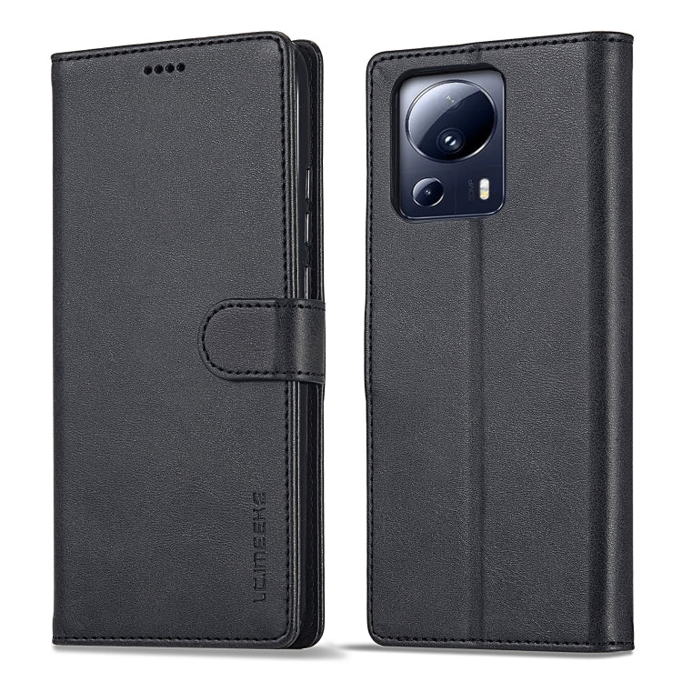 For Xiaomi 13 Lite LC.IMEEKE Calf Texture Horizontal Flip Leather Case(Black) - free shipping - PMC TechLife - Order now!