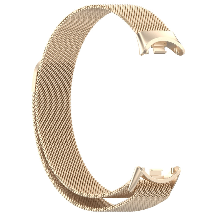 For Xiaomi Mi Band 8 Milanese Metal Watch Band(Champagne Color) - Smart Wear by PMC TechLife | Online Shopping South Africa | PMC TechLife