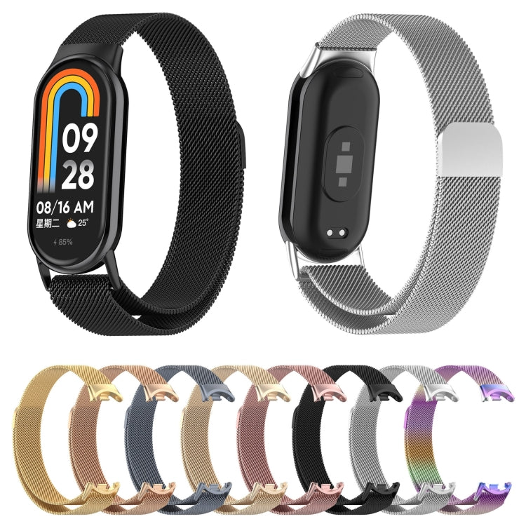 For Xiaomi Mi Band 8 Milanese Metal Watch Band(Champagne Color) - Smart Wear by PMC TechLife | Online Shopping South Africa | PMC TechLife