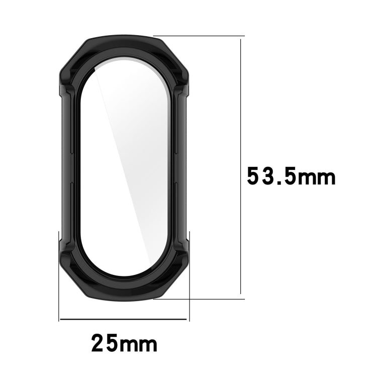 For Xiaomi Mi Band 8 PC + Tempered Glass Integrated Protective Watch Case(Black) - Smart Wear by PMC TechLife | Online Shopping South Africa | PMC TechLife