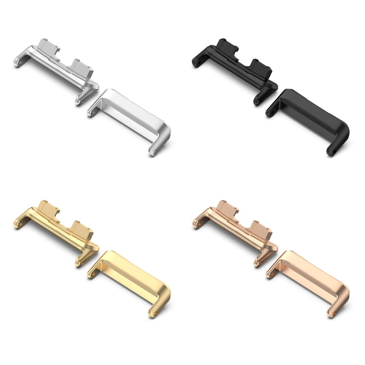 For Huawei Band 8 1 Pair Stainless steel Metal Watch Band Connector(Black) -  by PMC TechLife | Online Shopping South Africa | PMC TechLife