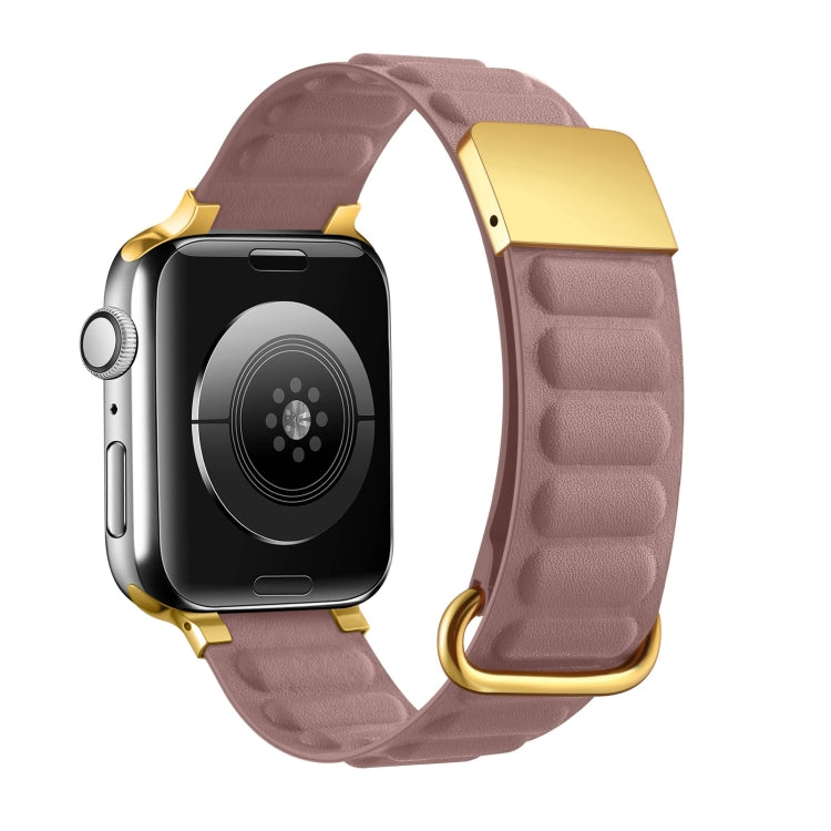 Magnetic Reverse Buckle Watch Band For Apple Watch Series 8&7 41mm(Rose Gold) - Smart Wear by PMC TechLife | Online Shopping South Africa | PMC TechLife